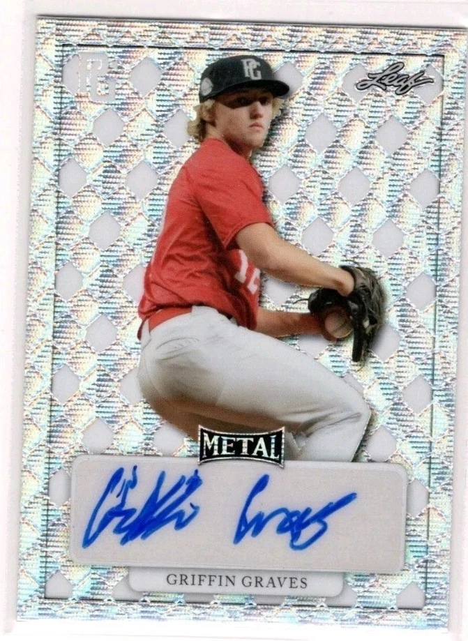 2022 Leaf Metal Perfect Game Griffin Graves Wave Prismatic Auto RC 2/9 National  - Image 1 of 1