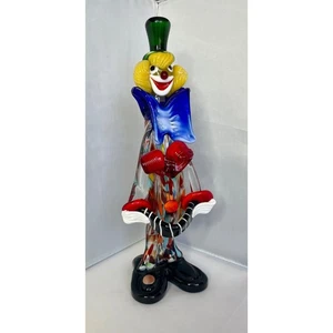 Venetian Murano Hand Blown Art Glass Circus Clown Figurine Sculpture, Italy - Picture 1 of 11