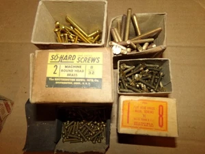 Tornillos de máquina de cabeza plana y redonda de latón de 3,5 libras varios 4 cajas de colección 3"-2"-1"-3/4" - Imagen 1 de 1