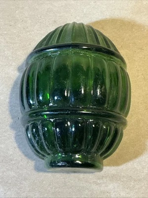 Glass Dark Green Classic Birdcage Feeder Depression INV-AX12B - Image 1 of 4