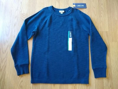 Camisa Cherokee Niños Talla M 8-10 Mediana Niños Azul Manga Larga Crew NUEVA Foto 1 de 3