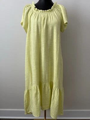 Maxi Vestido Anthropologie Maeve Selah Alto Bajo Amarillo Talla M Boho Chic Usado en Excelente Condición Foto 1 de 4