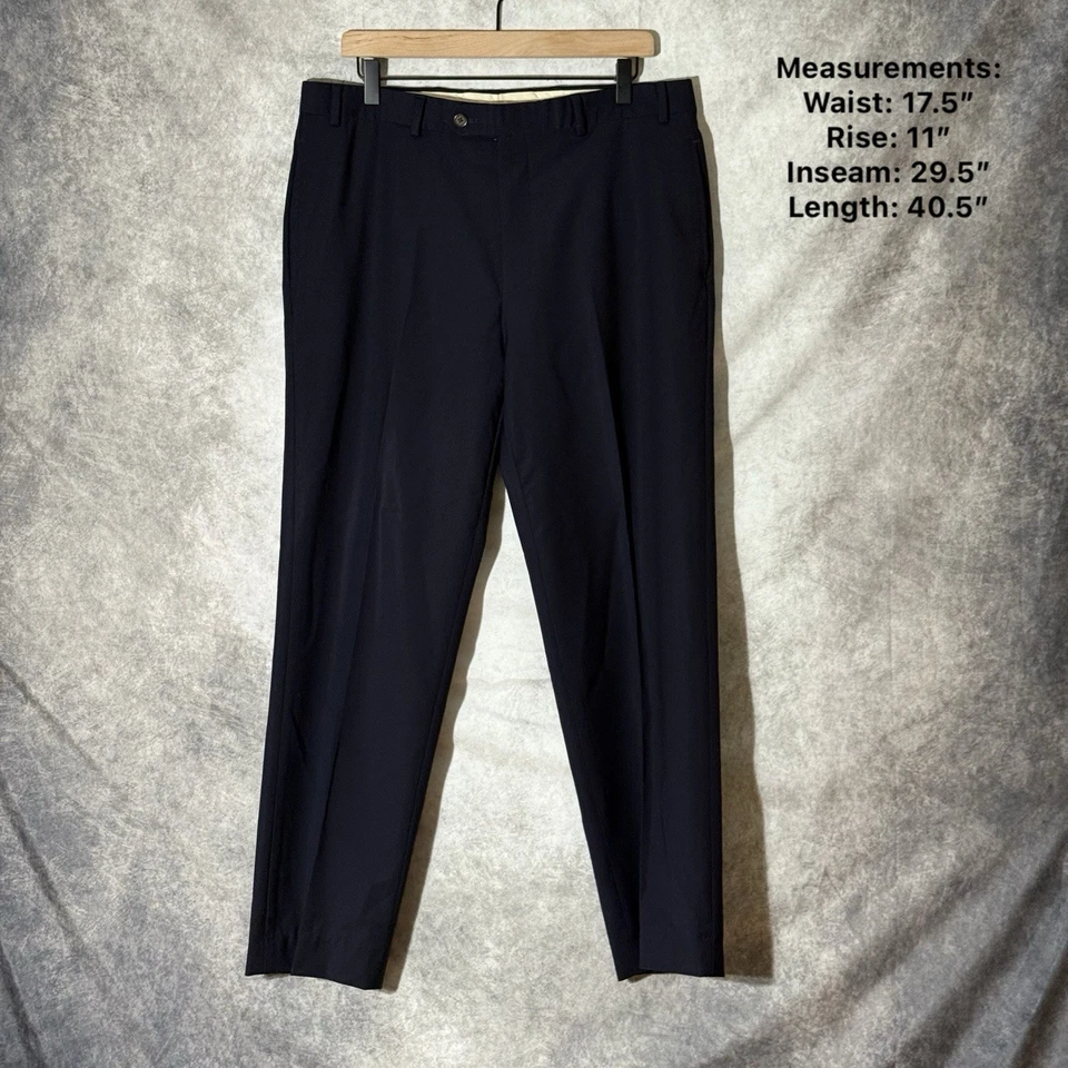 Pantalones de vestir Brooks Brothers Fitzgerald Fit azul marino 36x32 a medida frente plano Foto 1 de 4