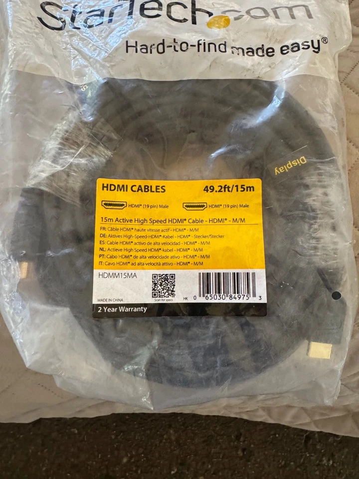 startech hdmm15ma 49.2 ft HDMI cable - Image 1 of 1