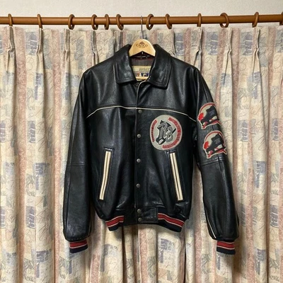 AVIREX Leather Stadium Jumper - Imagen 1 de 3