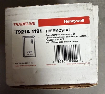 T921A 1191 SIN CUBIERTA NUEVO SIN USAR TERMOSTATO HONEYWELL VÁLVULA HÉLICE CONTROL AMORTIGUADOR Foto 1 de 4