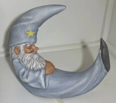 Винтажная фарфоровая фигурка ночника Enesco Faith Wick MERLIN IN THE MOON 1982 - Изображение 1 из 4