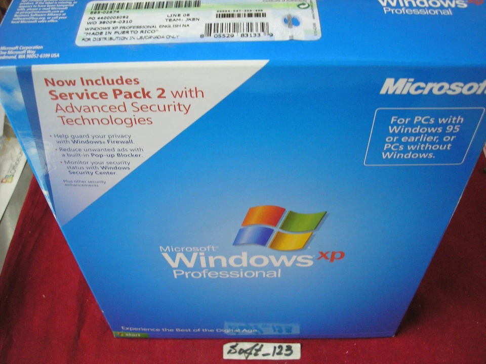 Microsoft Windows XP Professional SP2 Full English Retail MS WIN PRO=SEALED BOX= - Image 1 of 4