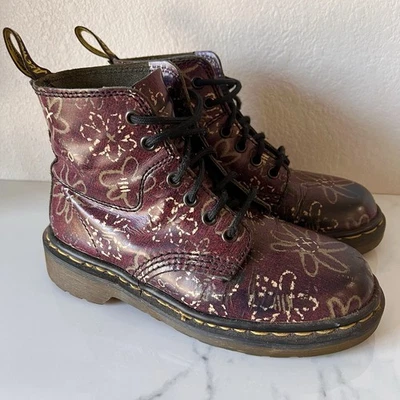 Botas De Colección Dr Martens 8175 Para Mujer Florales Hechas en Inglaterra Talla 5 EE. UU. 3UK Rojas Foto 1 de 4