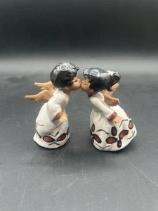 Vintage Clay Art HAWAII Hawaiian Anela B Pottery Honi Boy Girl Moana SET - Picture 1 of 8