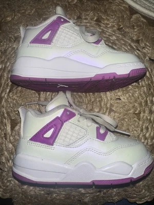Nike Air Jordan 4 IV AJ4 Retro 'Hyper Violet' Toddler Shoes Size 8c Fq1313-151 - Image 1 of 4