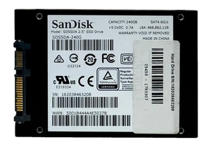 SanDisk SSD Plus 240GB 2.5" SATA III SSD SDSSDA-240G Solid State Drive, TESTED - Picture 1 of 3