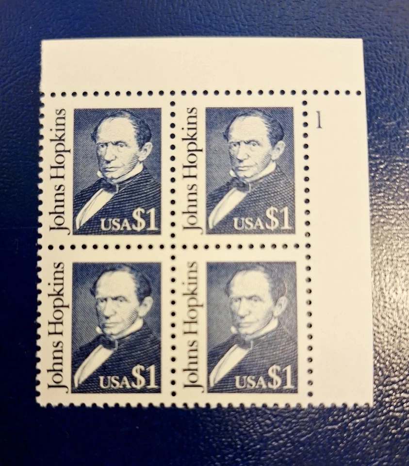 SCOTT #2194b, $1.00 Johs Hopkins Plate Block Of 4 Mint Stamps MNH 1989 - Image 1 of 1