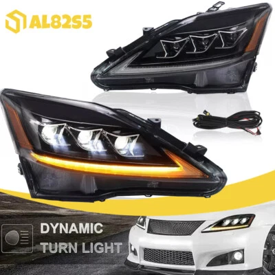 Headlight Set For 2006-2013 Lexus IS250 IS350 ISF DRL LED Front Headlamps Pair Foto 1 de 4