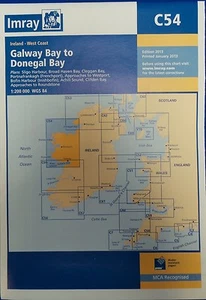 C54 Imray Navigation Paper Chart - Galway Bay to Donegal Bay - Marine N82 - Imagen 1 de 4