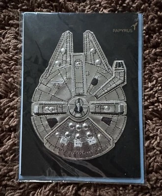 Papyrus Birthday Greeting Card - Silver Leather Star Wars Millennium Falcon - Image 1 of 4