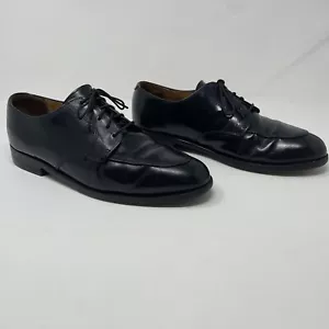 Cole Haan GREEN LABEL Split Toe Oxford Black Leather Shoes Mens 8 VINTAGE USA - Picture 1 of 13