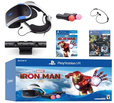 Sony PlayStation VR Marvel Iron Man Virtual Reality Headset Bundle PS4/PS5 Open - Image 1 of 4