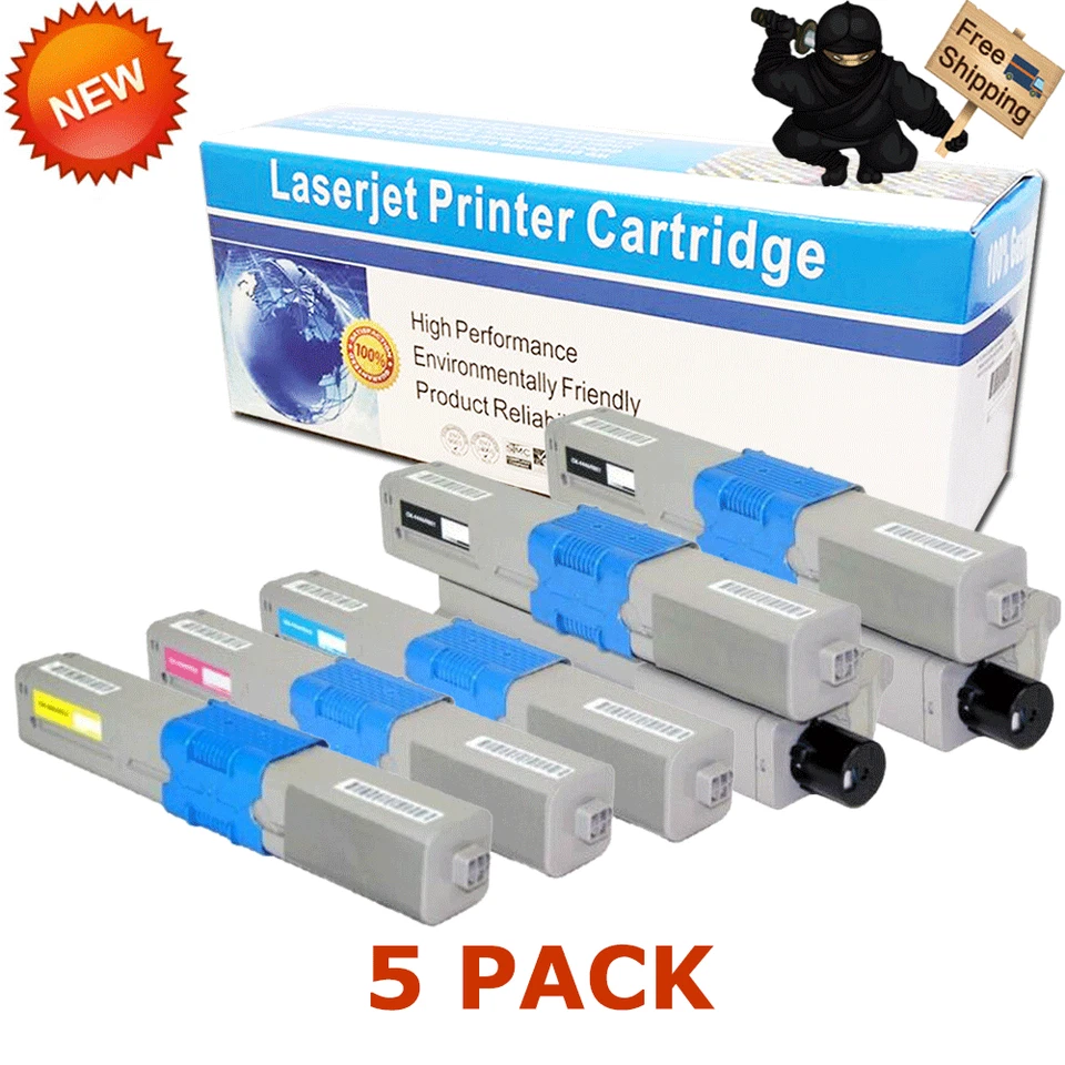 Juego de cartuchos de tóner negro de 5 colores para OKI Data C330 C530 MC361 MC561 MC890 MC950 Foto 1 de 1