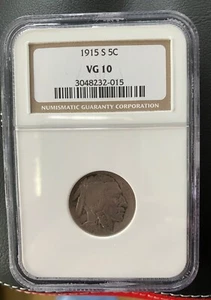 1915-S Buffalo Nickel NGC VG 10 - Picture 1 of 4