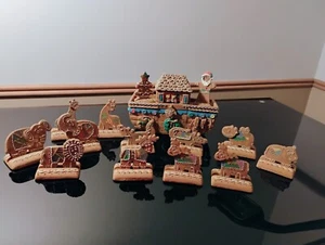 Noah's Ark Clay Gingerbread Christmas Display 30 Pieces - Picture 1 of 12