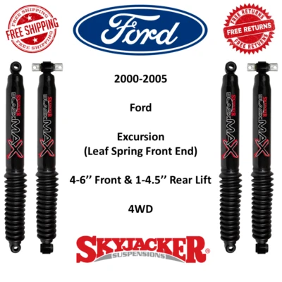 Juego de Amortiguadores Skyjacker Delanteros 4-6" y Traseros Elevación 1-4.5" Para Ford Excursion 2000-05 4x4 Foto 1 de 4