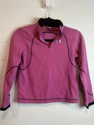 Girl’s Under Armour 1/4 Zip Jacket Sz YSM Pink - Image 1 of 4