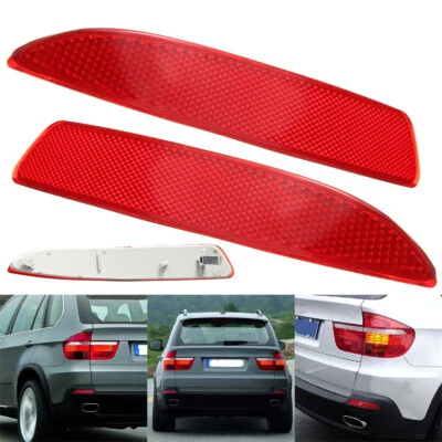 2x Red Rear Bumper Reflector Light Left Right For BMW X5 E70 2006-10 X5 M 09-13 - Image 1 of 4