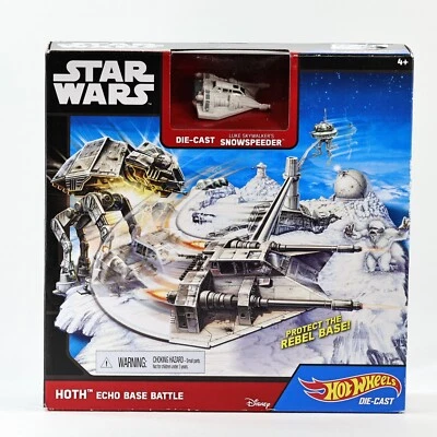 Star Wars Hot Wheels Diecast Hoth Echo Base Battle Set Luke's Snowspeeder SEALED - Image 1 of 4