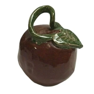 Studio Art Pottery Apple Paperweight Hand Made Country Kitchen Table Decor - Picture 1 of 6