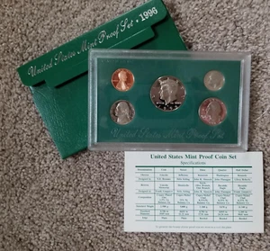 Juego de prueba de Estados Unidos 1996 como nuevo -- 5 monedas -- en embalaje original con certificado de autenticidad - Imagen 1 de 9