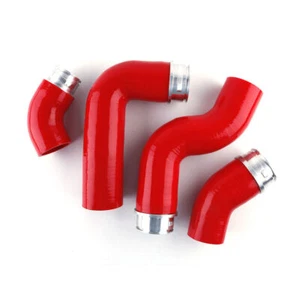 Red For VW Golf GTI MK5 Audi A3 8P 2.0TFSI Silicone Intercooler Turbo Boost Hose - Picture 1 of 11