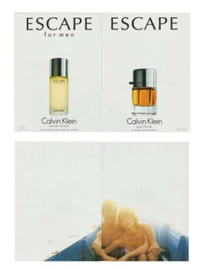 Publicité papier glacé + rabats - Escape de Calvin Klein 2 pages recto verso - Picture 1 of 1