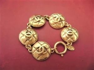 Chanel Vintage 5 cc logos coins Bracelet - Picture 1 of 10