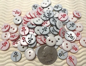 80pcs x 1/2" Plastic Laser Engraved Magic Ward w/Star Buttons Kids SB202 - Picture 1 of 4