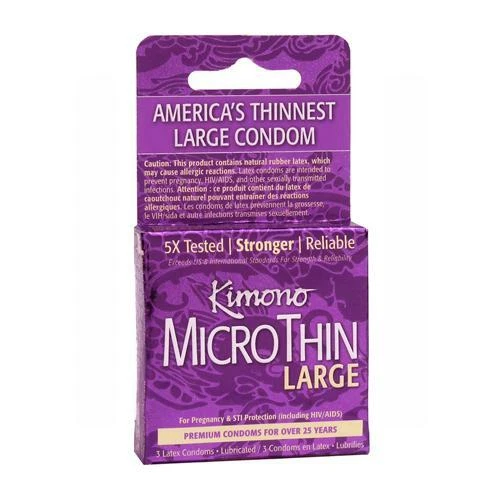 Condones grandes microfinos kimono (paquete de 3) Foto 1 de 1