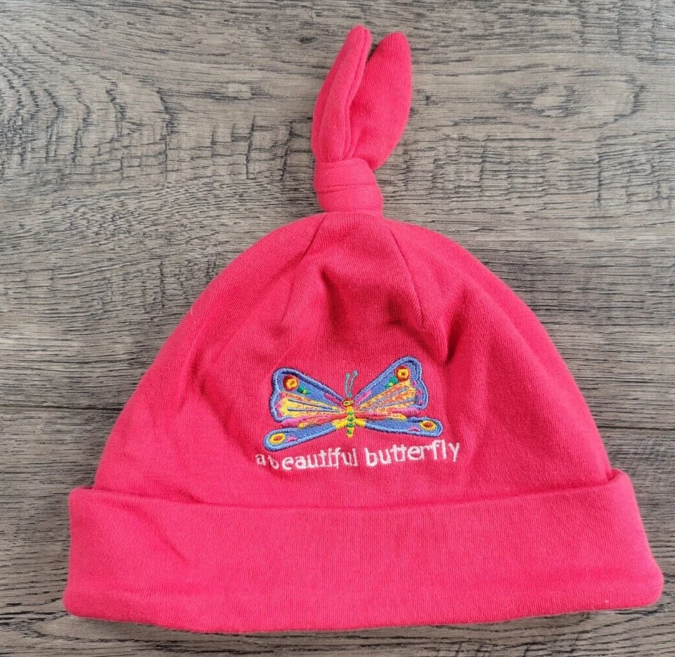 Bebé Niña Carter's Vintage Oruga Hambrienta 3-6 Meses Nudo Mariposa Sombrero Foto 1 de 1