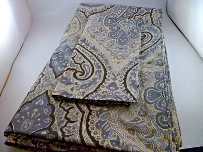 2 PCS POTTERY BARN CAL KING  DUVET COVER & 1 EURO SHAM MEDALLION PAILSEY GRAYS - Image 1 of 4