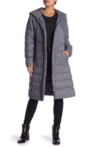 Cole Haan 164653 Women's Long sleeves Hooded Quilted Coat Solid Gray Sz. XL - Picture 1 of 3