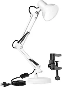 Adjustable Swing Arm Desk Lamp, Table Lamp with Interchangeable Base And Clamp - Picture 1 of 7