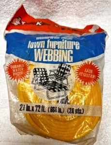 Vintage Frost King Lawn Furniture Re-Webbing MIP Yellow-White 2 1/4" x 72' - Picture 1 of 5