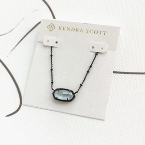 Kendra Scott✨ Elisa Gunmetal Satellite Pendant Necklace Gray Illusion - Picture 1 of 3