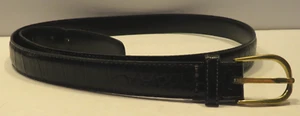 Belt Mens Alligator Grain Steerhide Split Cowhide Line Black Size 38 USA Preppy - Picture 1 of 11