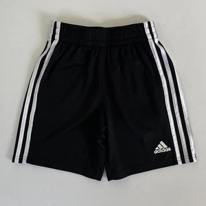 Adidas Shorts Size 8 Small Black W/ White Trim Boys Girls Soccer Sports Arhletic - Picture 1 of 14