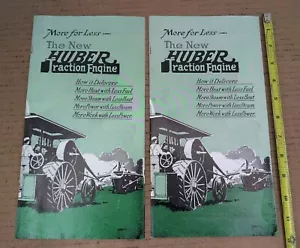 IV354 Lot of 2 HUBER Traction Engine Pamphlets TRACTOR Advertising Brochures - Picture 1 of 9