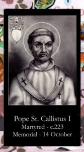 Pope Saint Callistus I+ Prayer (2" x 3 1/2") Paperstock Holy Card - Picture 1 of 2