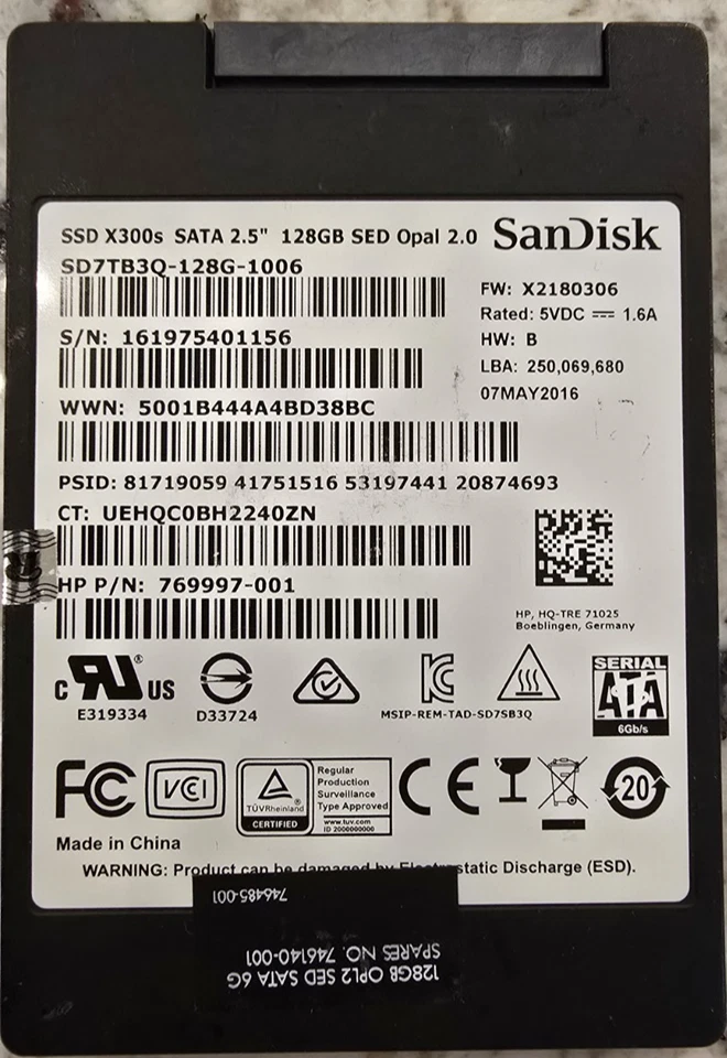 SanDisk X300 SD7TB3Q-128G 128 GB SATA III 2.5 in Solid State Drive - Image 1 of 1