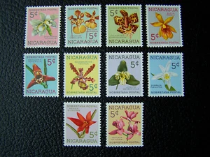 FRANCOBOLLI FIORI NICARAGUA ANNO 1965 SET COMPLETO, SCOTT # 843-852. MNH, OG. - Foto 1 di 1