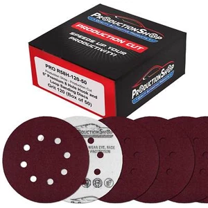 5" Red 8-Hole 120 Grit Sanding Discs, Box of 50 - Hook & Loop Backing Sandpaper - Bild 1 von 5