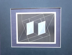Josef Albers Transformation of a Scheme No.9 Matted b/w Offset Lithograph 1961 - Picture 1 of 2